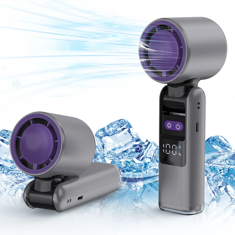 4000mAh Portable Handheld Turbo Fan, 199 Gear Wind Rechargeable Handheld Fan, Semiconductor refrigeration Air Turbo Cooling Fan