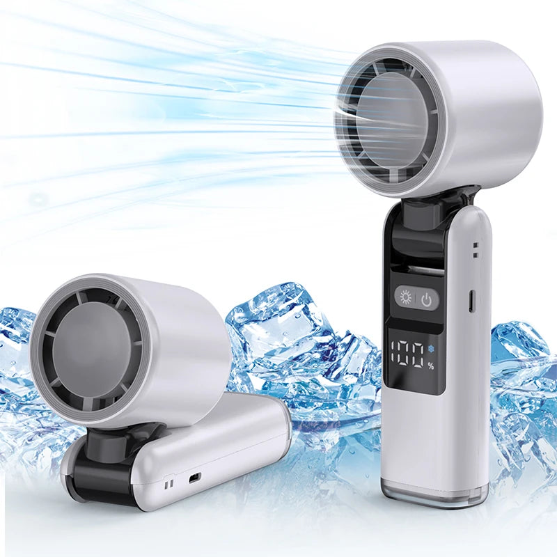 4000mAh Portable Handheld Turbo Fan, 199 Gear Wind Rechargeable Handheld Fan, Semiconductor refrigeration Air Turbo Cooling Fan
