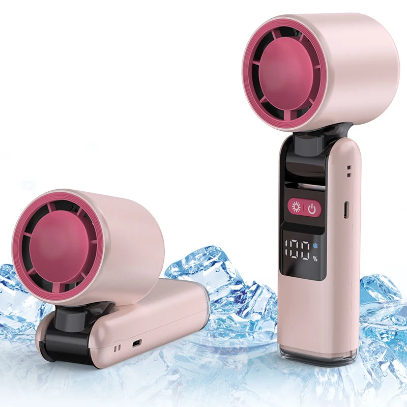 4000mAh Portable Handheld Turbo Fan, 199 Gear Wind Rechargeable Handheld Fan, Semiconductor refrigeration Air Turbo Cooling Fan